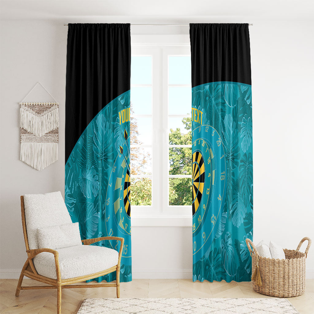 Personalized Darts Bahamas Window Curtain Dartboard Flag Color Tropical Leaves