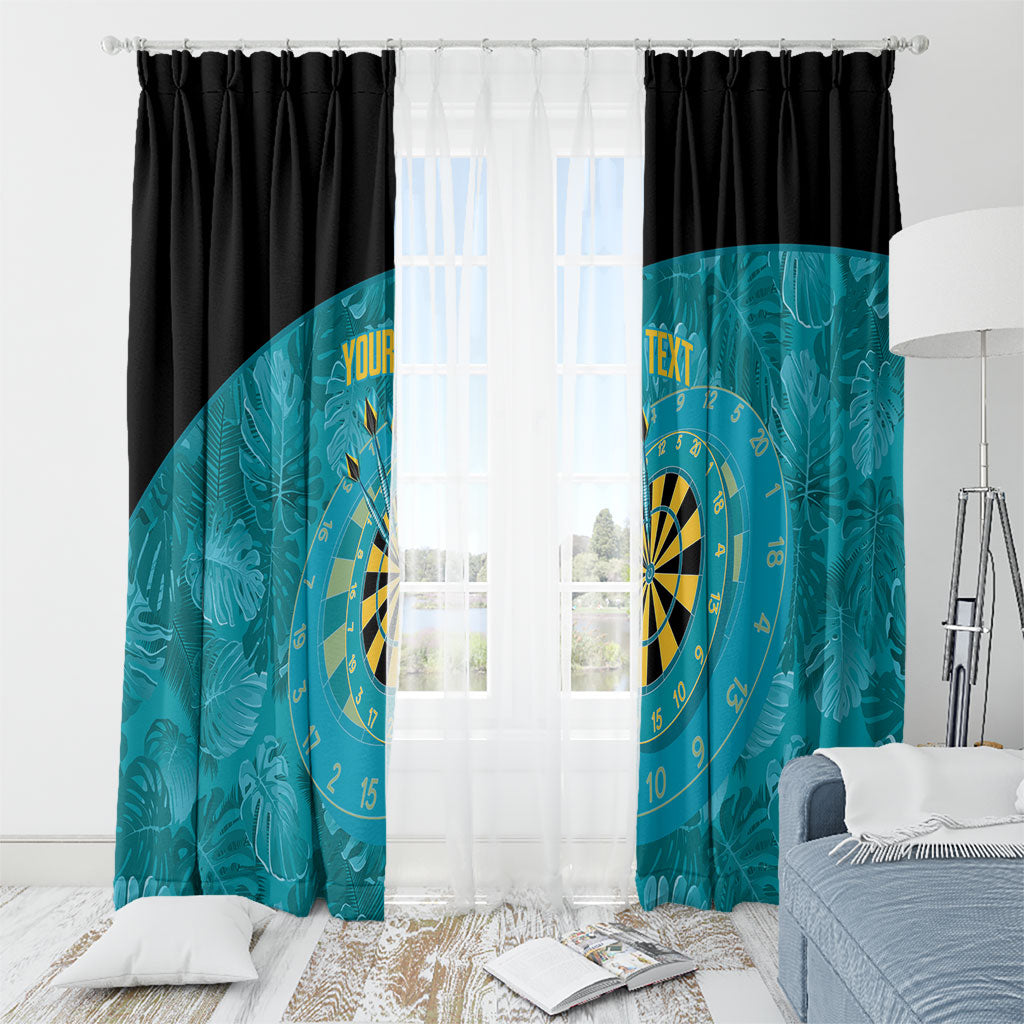 Personalized Darts Bahamas Window Curtain Dartboard Flag Color Tropical Leaves