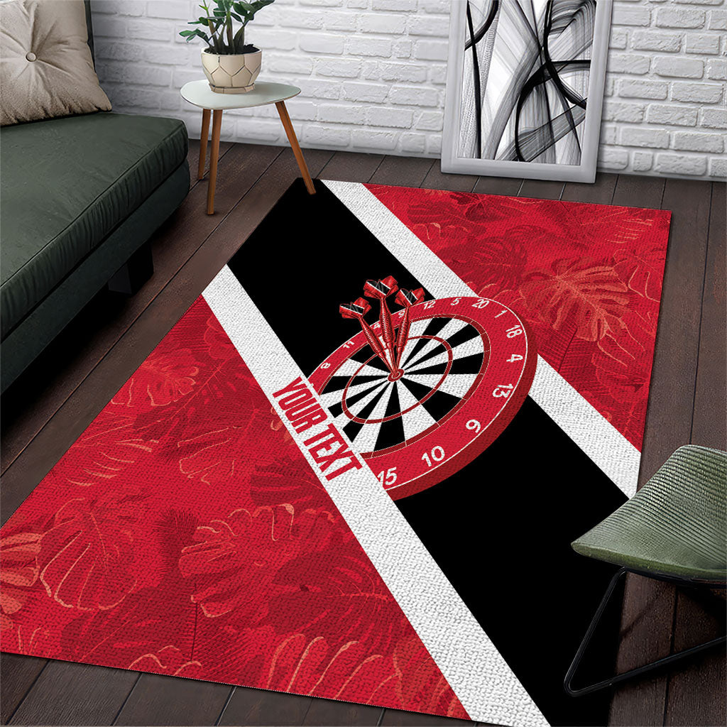 Personalized Darts Trinidad and Tobago Area Rug Dartboard Flag Color Tropical Leaves