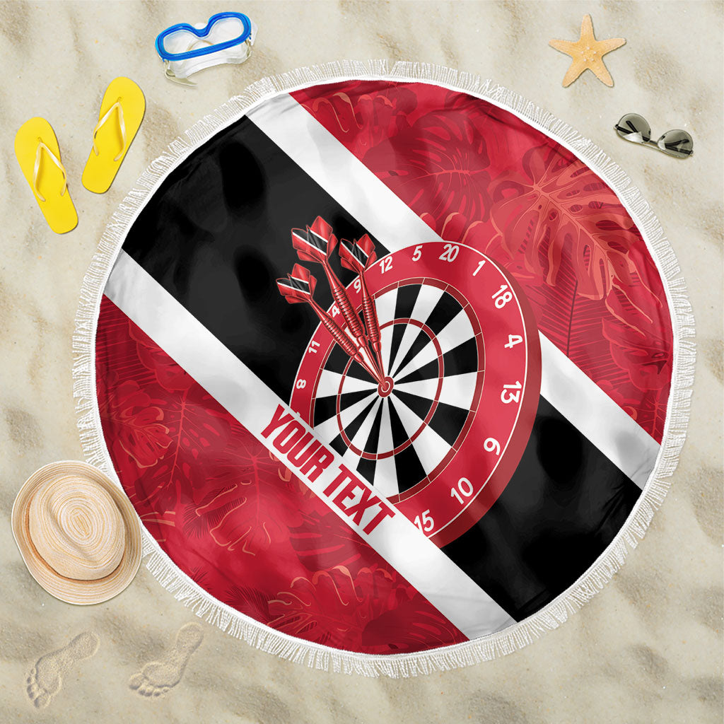 Personalized Darts Trinidad and Tobago Beach Blanket Dartboard Flag Color Tropical Leaves
