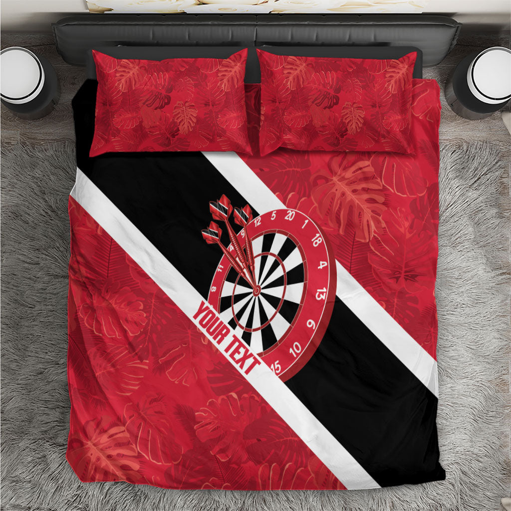 Personalized Darts Trinidad and Tobago Bedding Set Dartboard Flag Color Tropical Leaves