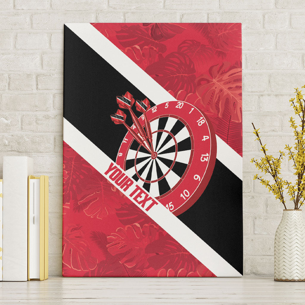 Personalized Darts Trinidad and Tobago Canvas Wall Art Dartboard Flag Color Tropical Leaves