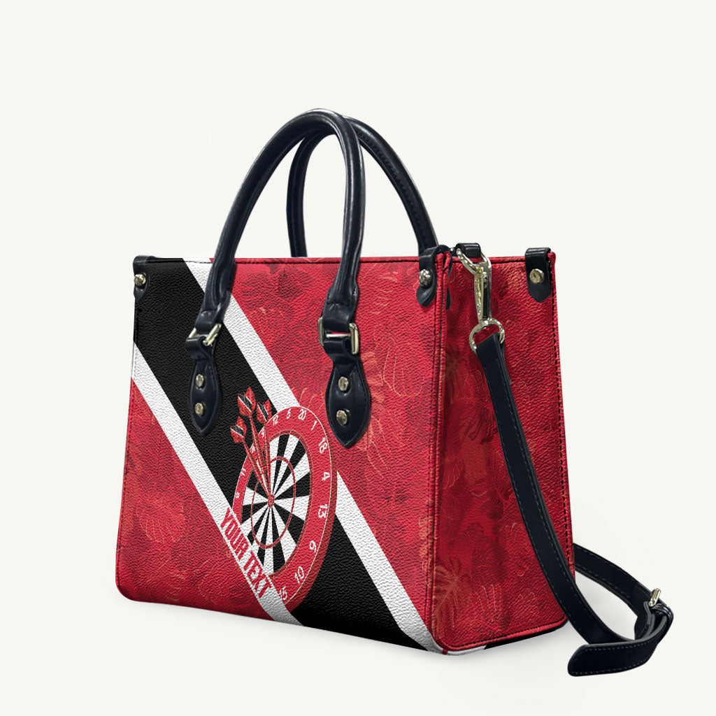 Personalized Darts Trinidad and Tobago Leather Bag Dartboard Flag Color Tropical Leaves