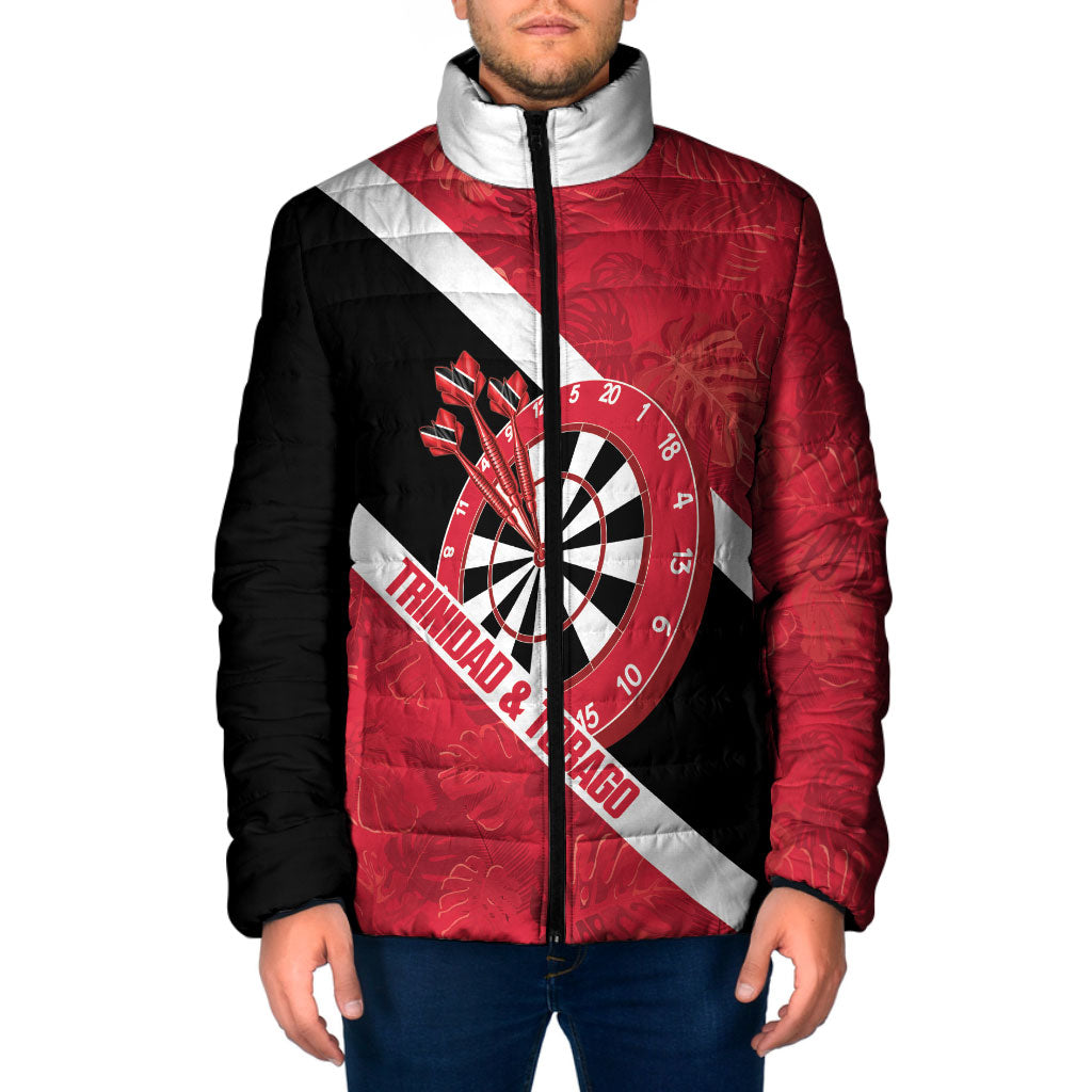 Personalized Darts Trinidad and Tobago Padded Jacket Dartboard Flag Color Tropical Leaves