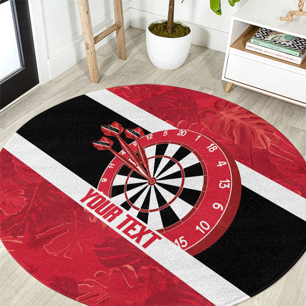 Personalized Darts Trinidad and Tobago Round Carpet Dartboard Flag Color Tropical Leaves