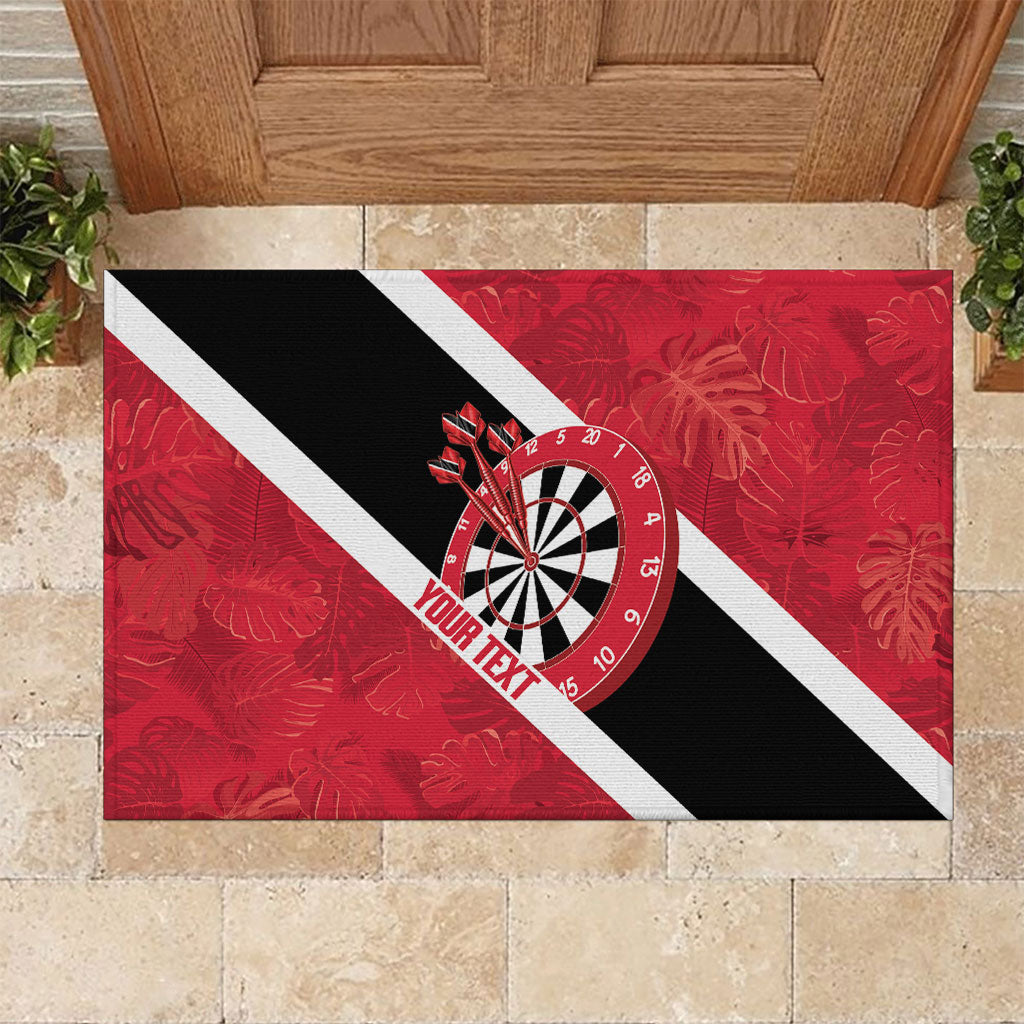 Personalized Darts Trinidad and Tobago Rubber Doormat Dartboard Flag Color Tropical Leaves