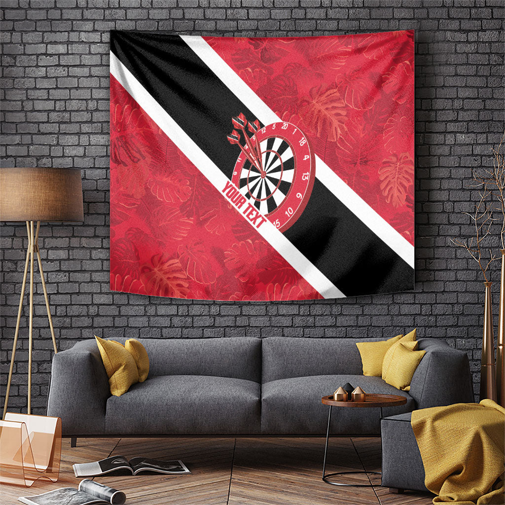 Personalized Darts Trinidad and Tobago Tapestry Dartboard Flag Color Tropical Leaves