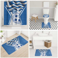 Greece Ohi Day Bathroom Set Hellas Coat Of Arms Greek Pattern - Wonder Print Shop