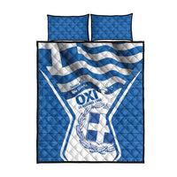 Greece Ohi Day Quilt Bed Set Hellas Coat Of Arms Greek Pattern - Wonder Print Shop
