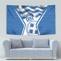 Greece Ohi Day Tapestry Hellas Coat Of Arms Greek Pattern - Wonder Print Shop