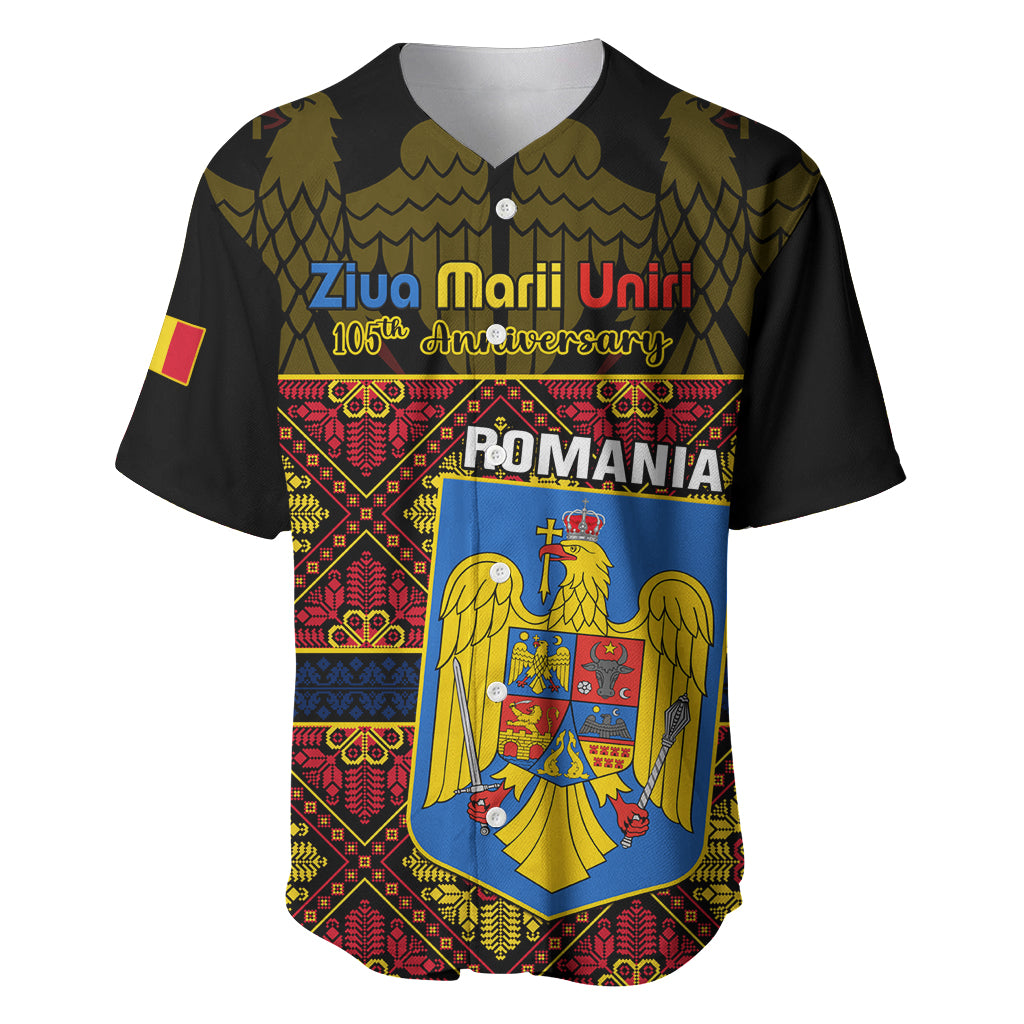 Personalised Romania Great Union Day Baseball Jersey Ziua Marii Uniri 105th Anniversary - Wonder Print Shop