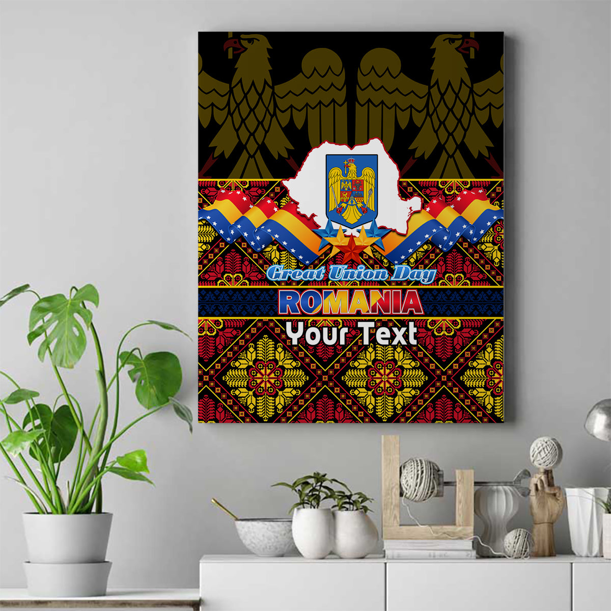 Personalised Romania Great Union Day Canvas Wall Art Ziua Marii Uniri 105th Anniversary - Wonder Print Shop