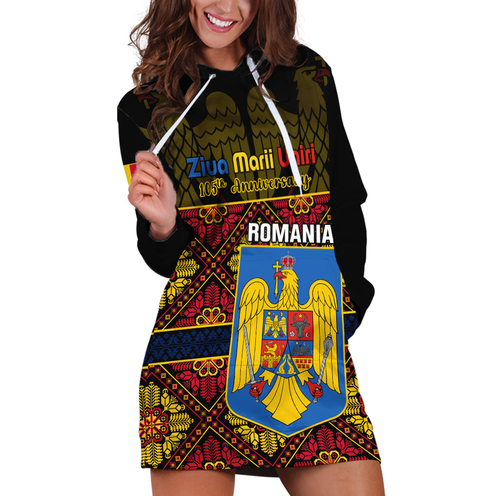 Personalised Romania Great Union Day Hoodie Dress Ziua Marii Uniri 105th Anniversary - Wonder Print Shop