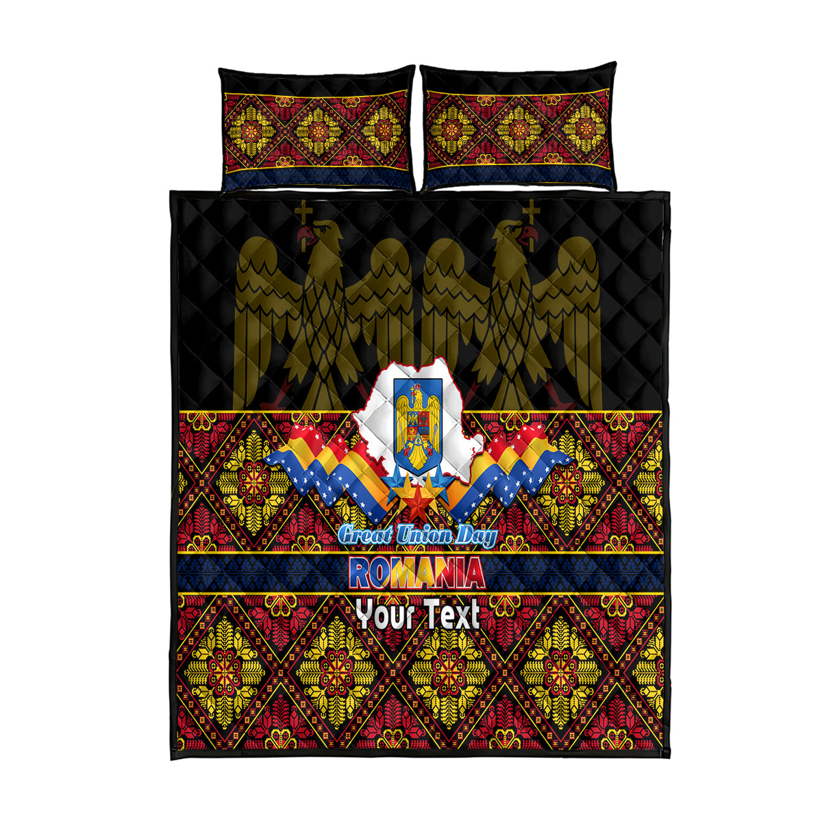 Personalised Romania Great Union Day Quilt Bed Set Ziua Marii Uniri 105th Anniversary - Wonder Print Shop