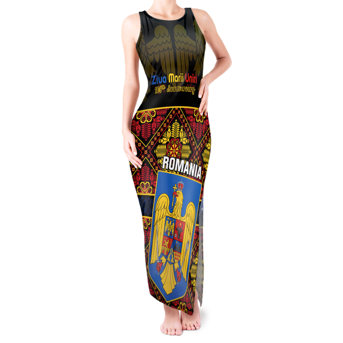 Personalised Romania Great Union Day Tank Maxi Dress Ziua Marii Uniri 105th Anniversary - Wonder Print Shop