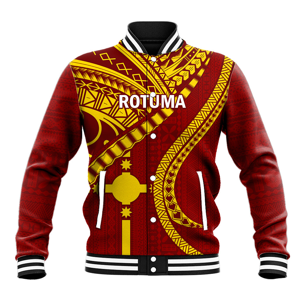 Personalised Fiji Rotuma Baseball Jacket Fijian Tapa Pattern - Wonder Print Shop