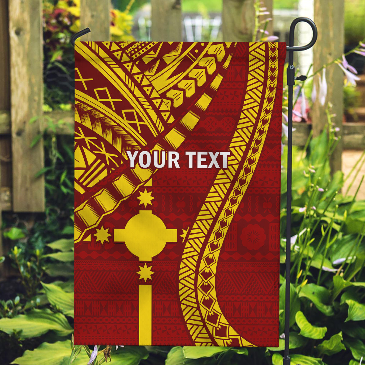 Personalised Fiji Rotuma Garden Flag Fijian Tapa Pattern - Wonder Print Shop