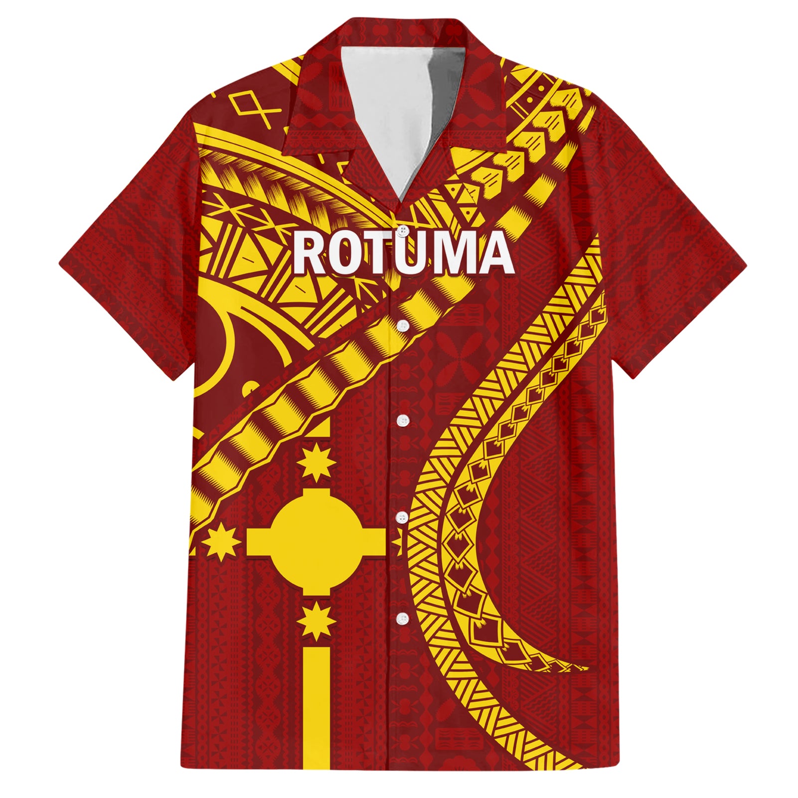 Personalised Fiji Rotuma Hawaiian Shirt Fijian Tapa Pattern - Wonder Print Shop