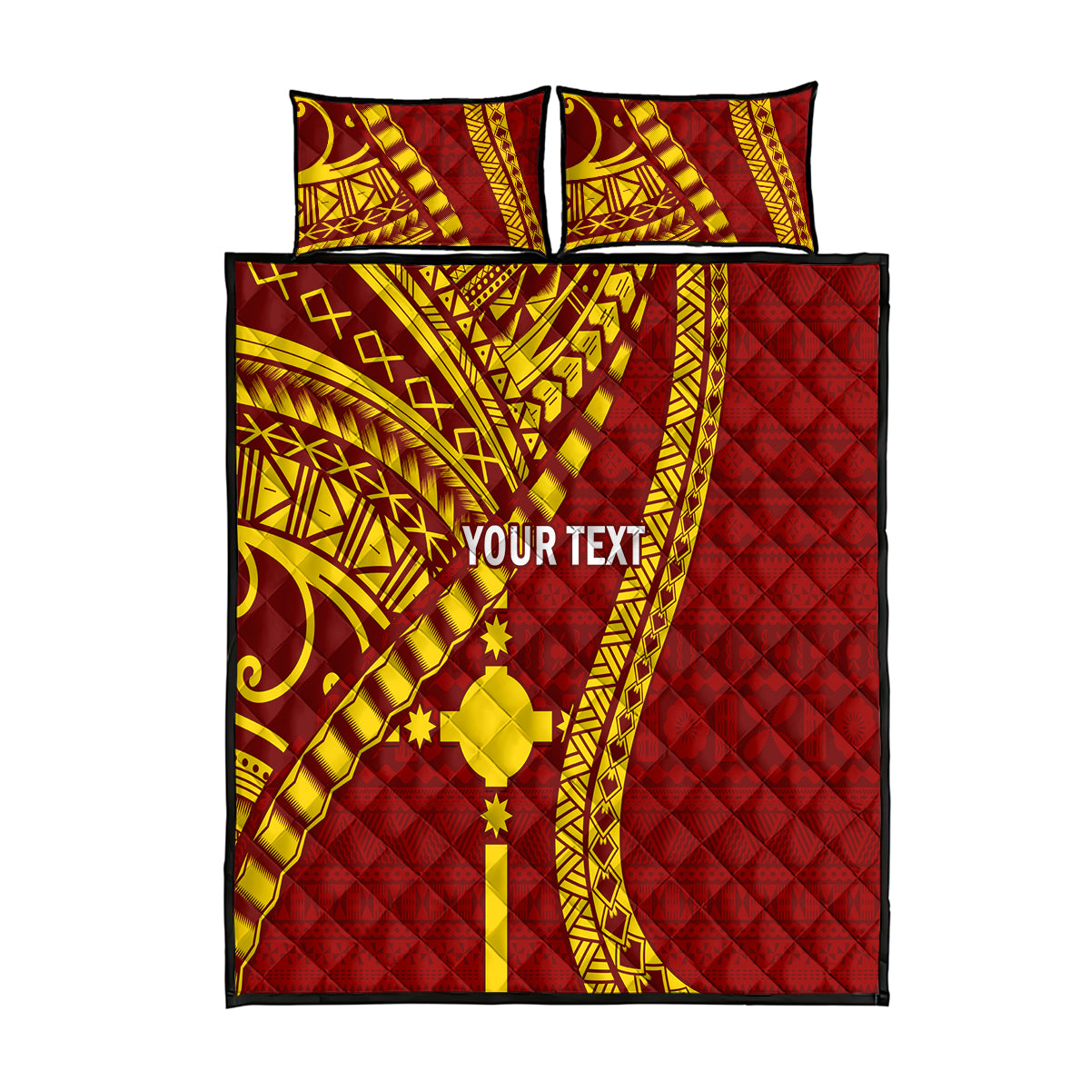 Personalised Fiji Rotuma Quilt Bed Set Fijian Tapa Pattern - Wonder Print Shop