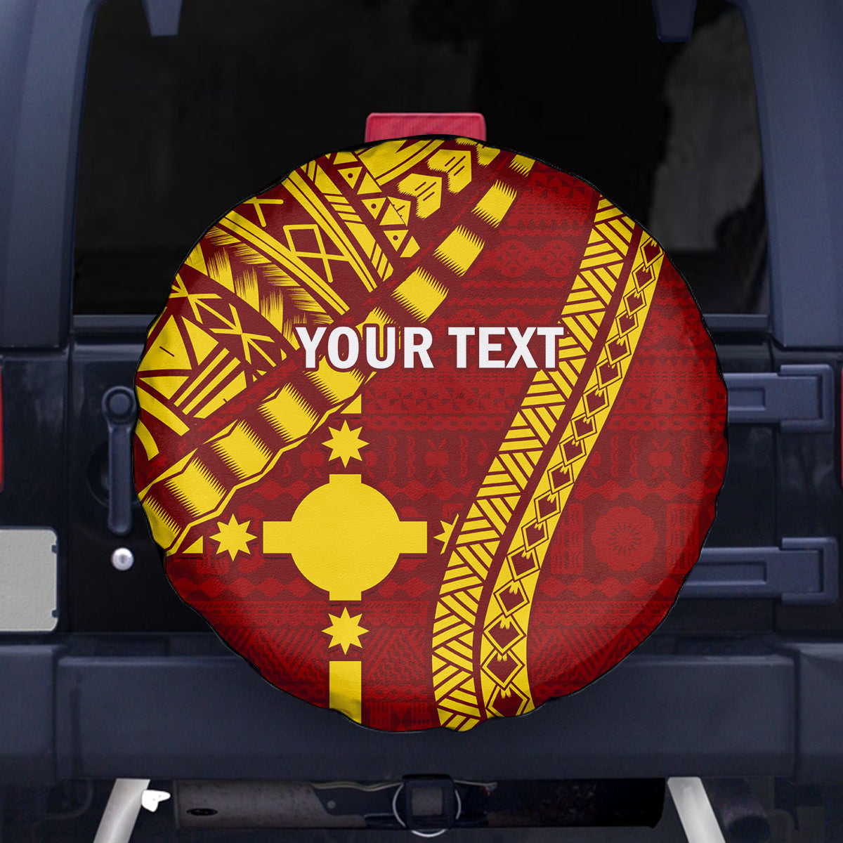 Personalised Fiji Rotuma Spare Tire Cover Fijian Tapa Pattern - Wonder Print Shop