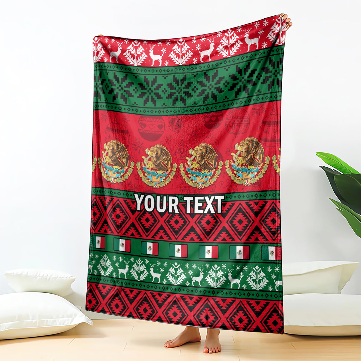 personalised-mexico-christmas-blanket-feliz-navidad-mexican-pattern