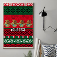 Unframed Christmas canvas wall art with red/green festive pattern and 'YOUR TEXT'.