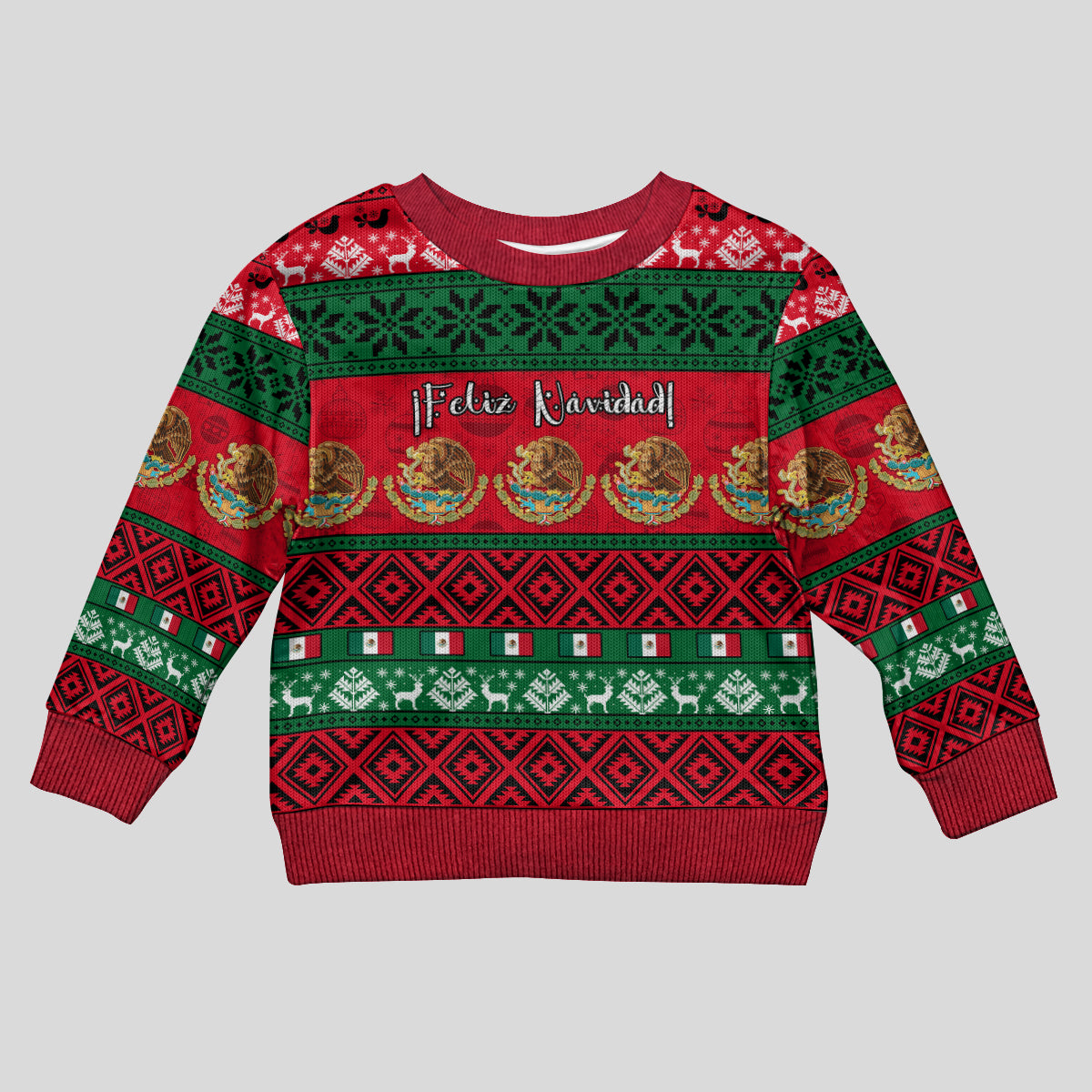 personalised-mexico-christmas-kid-ugly-christmas-sweater-feliz-navidad-mexican-pattern