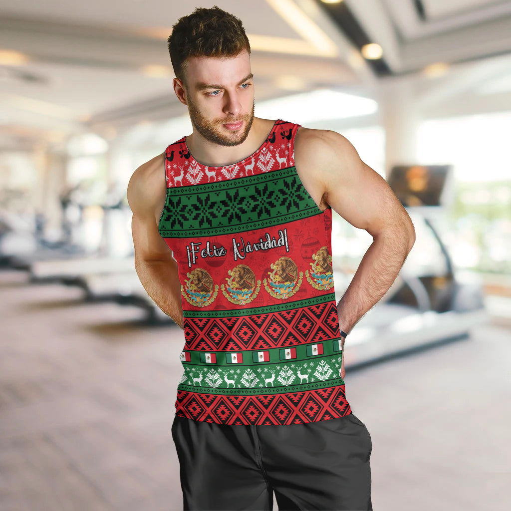 Personalised Mexico Christmas Men Tank Top Feliz Navidad Mexican Pattern - Wonder Print Shop