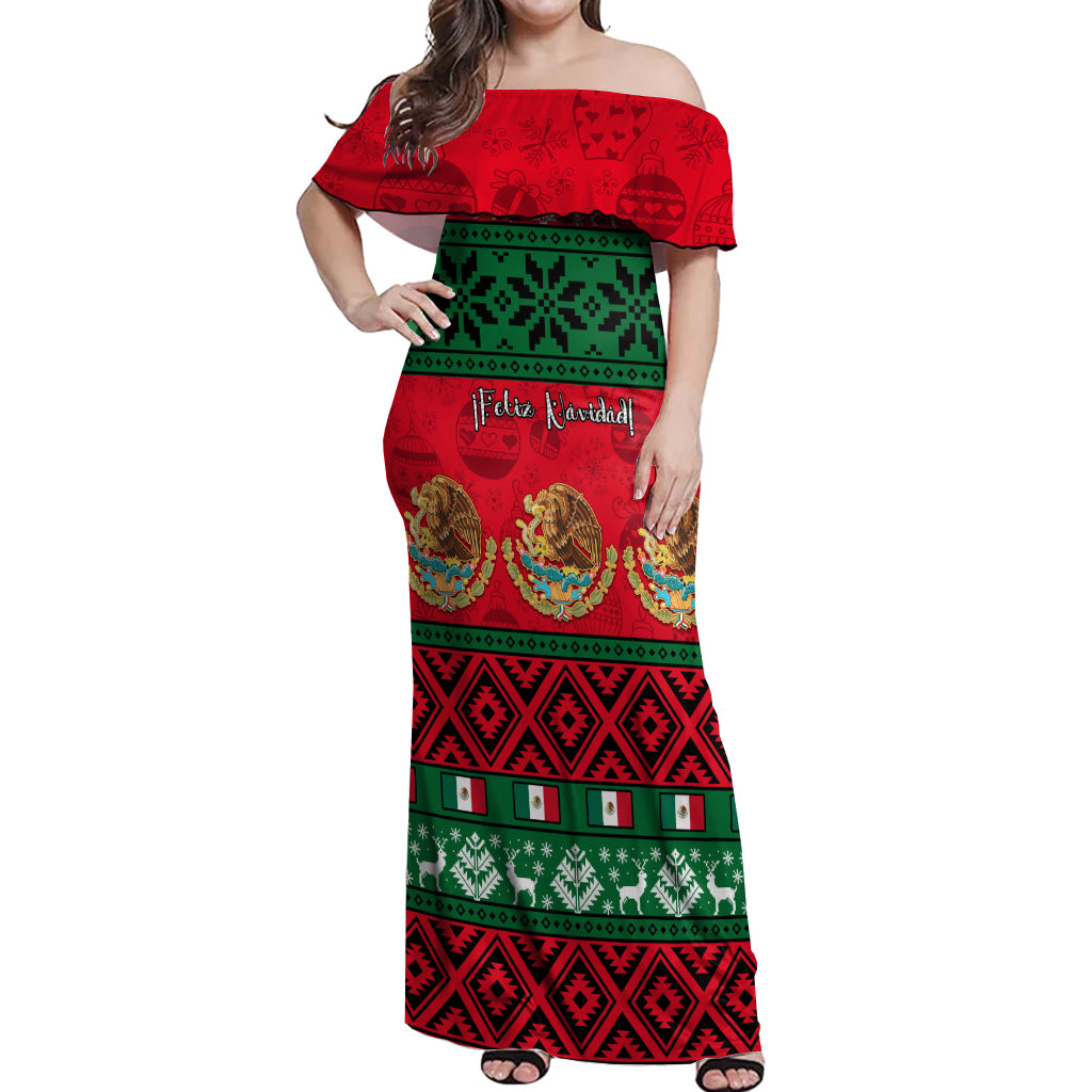 personalised-mexico-christmas-off-shoulder-maxi-dress-feliz-navidad-mexican-pattern