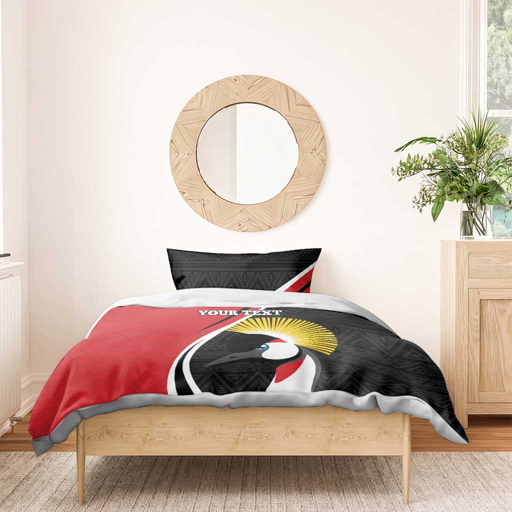 Red and black penguin rugby bedding set with matching pillowcase patterns