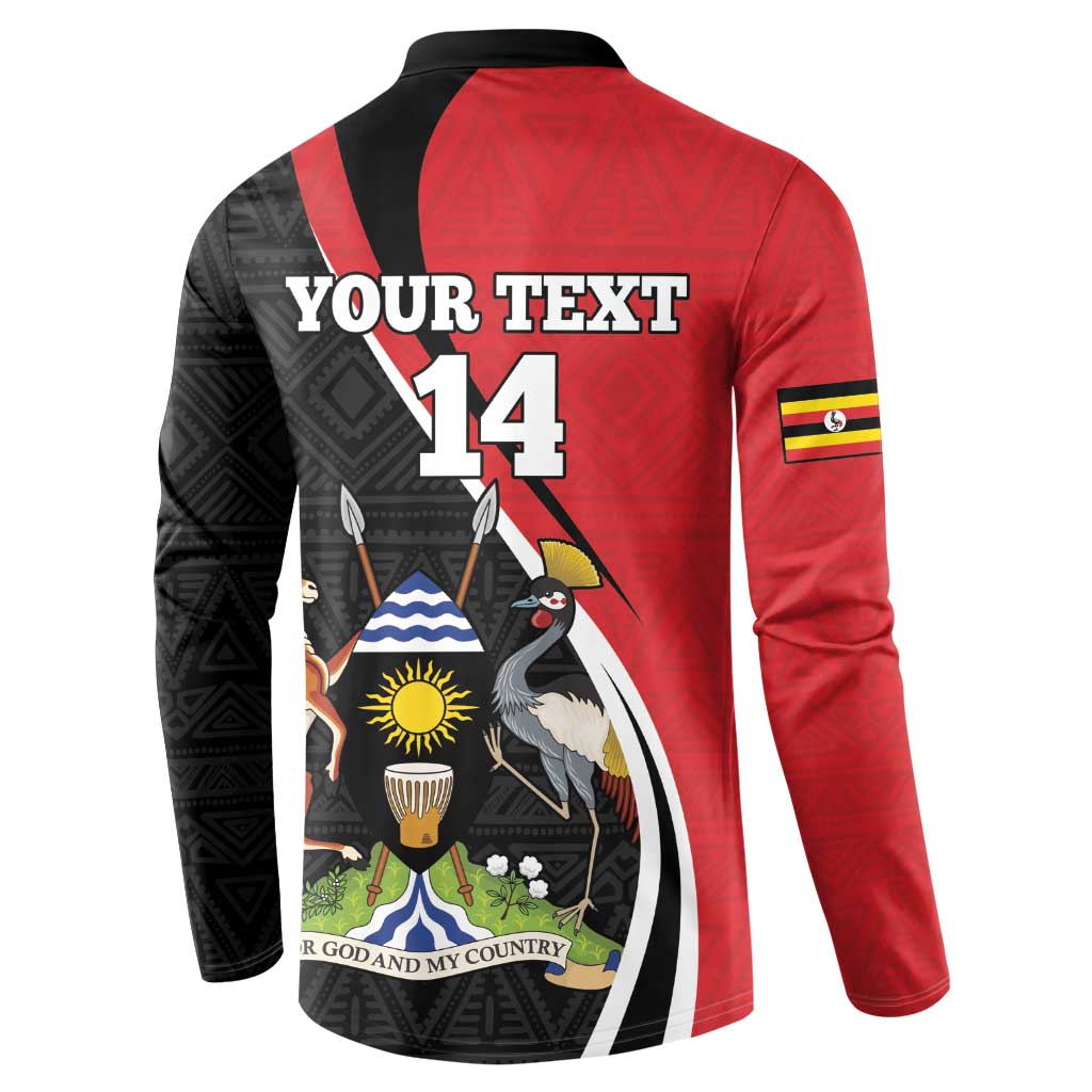 Red and black back rugby sweatshirt with 'YOUR TEXT' and '14' wildlife trophy artwork