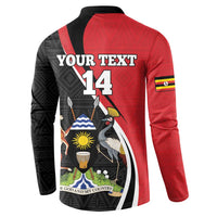 Red and black back rugby sweatshirt with 'YOUR TEXT' and '14' wildlife trophy artwork