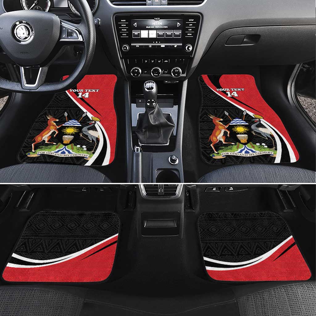 Uganda Rugby Custom Car Mats Go Cranes - African Pattern - Wonder Print Shop