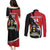 Uganda Rugby Custom Couples Matching Puletasi and Long Sleeve Button Shirt Go Cranes - African Pattern - Wonder Print Shop