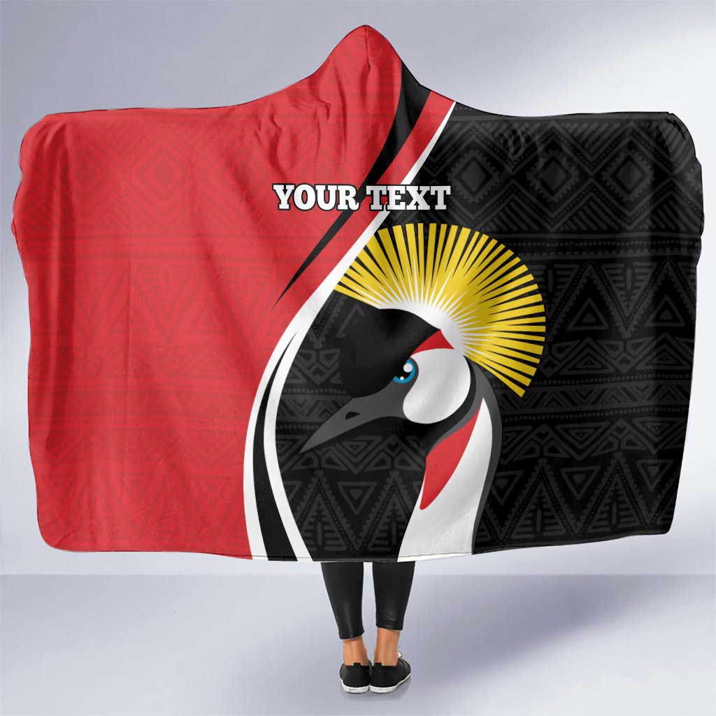 Uganda Rugby Custom Hooded Blanket Go Cranes - African Pattern