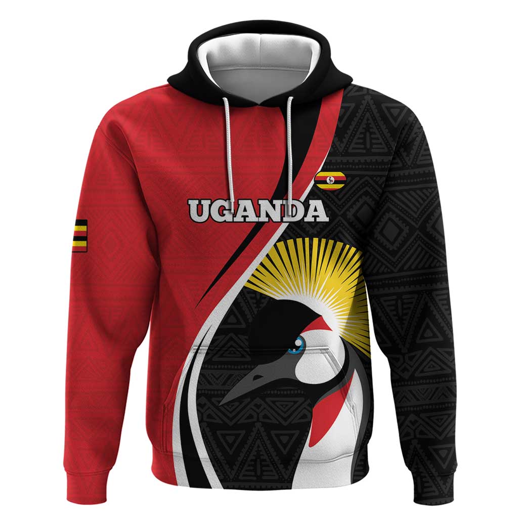 Uganda Rugby Custom Hoodie Go Cranes - African Pattern - Wonder Print Shop