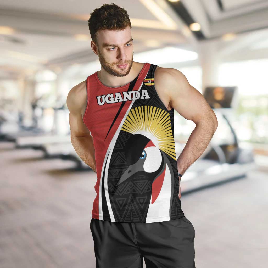 Uganda Rugby Custom Men Tank Top Go Cranes - African Pattern - Wonder Print Shop