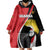 Uganda Rugby Custom Wearable Blanket Hoodie Go Cranes - African Pattern - Wonder Print Shop