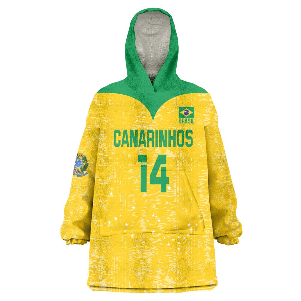 Custom Brasil Volleyball Wearable Blanket Hoodie Vai Canarinhos!