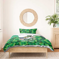 Irish American St Patrick's Day Bedding Set USA Eagle Leprechaun Hat Shamrock Pattern