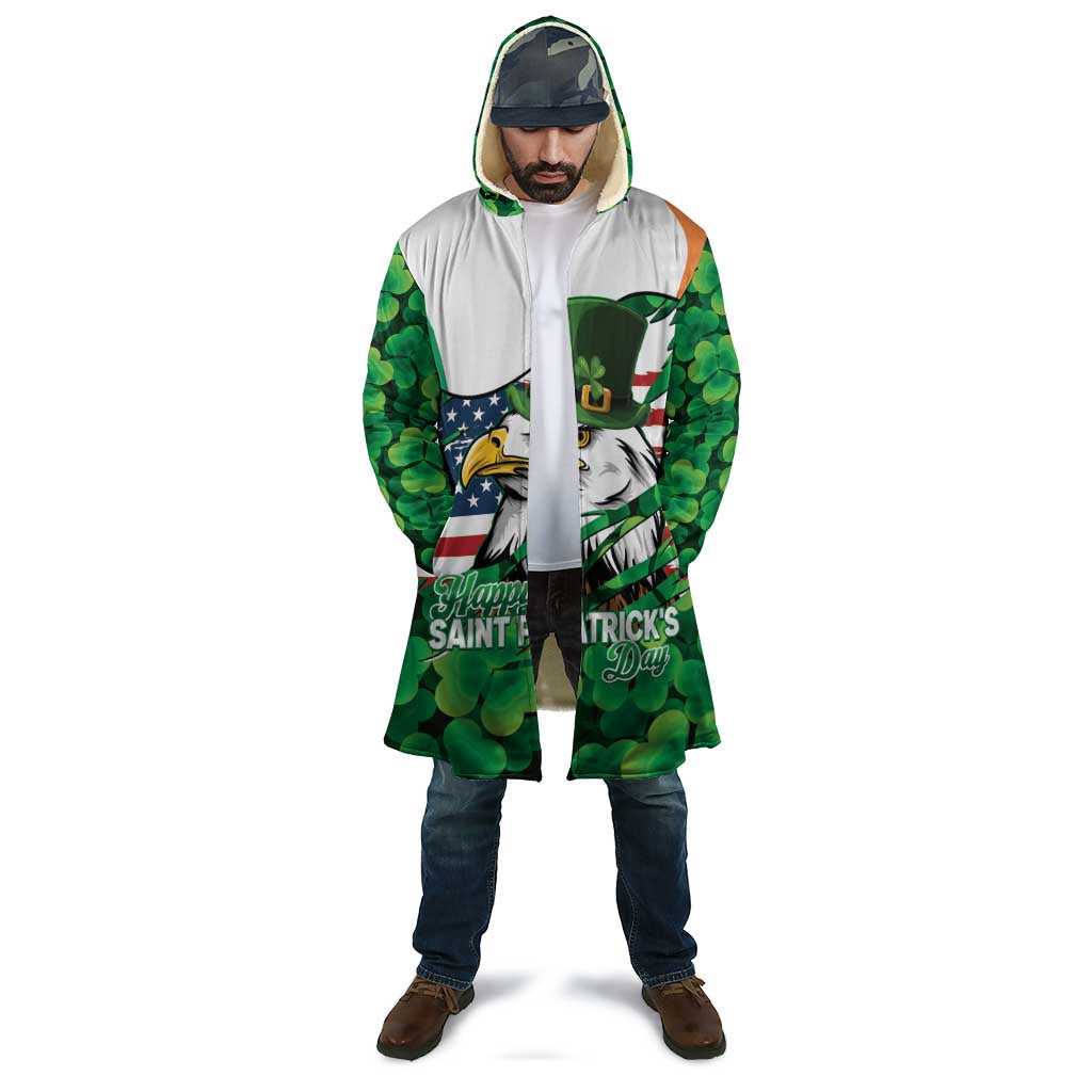 Irish American St Patrick's Day Cloak USA Eagle Leprechaun Hat Shamrock Pattern