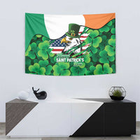Irish American St Patrick's Day Tapestry USA Eagle Leprechaun Hat Shamrock Pattern