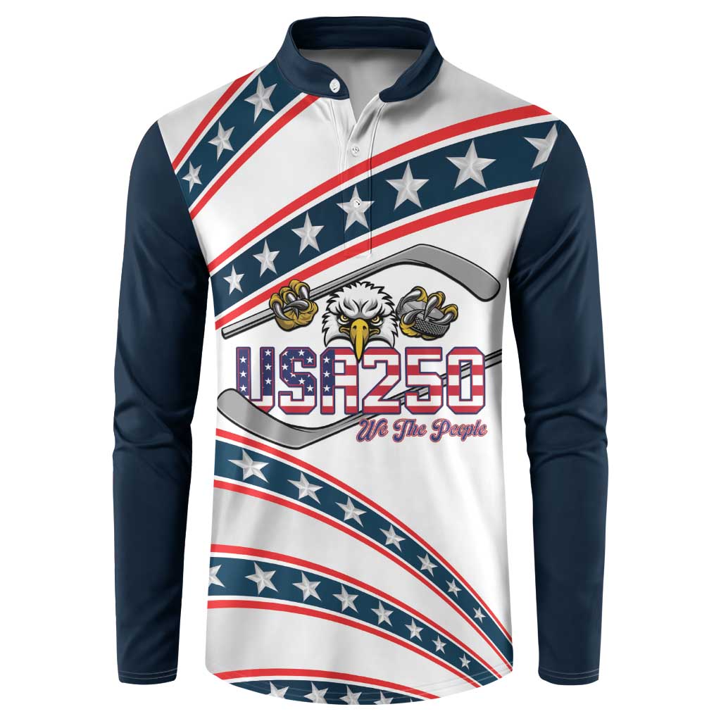 Custom Hockey United States 250th Anniversary Button Sweatshirt USA Semiquincentennial We The People