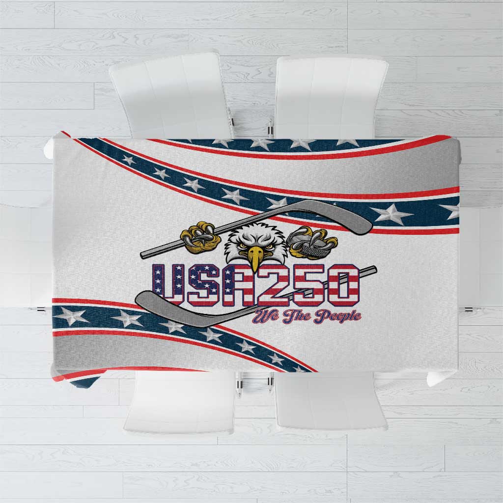 Hockey United States 250th Anniversary Tablecloth USA Semiquincentennial We The People