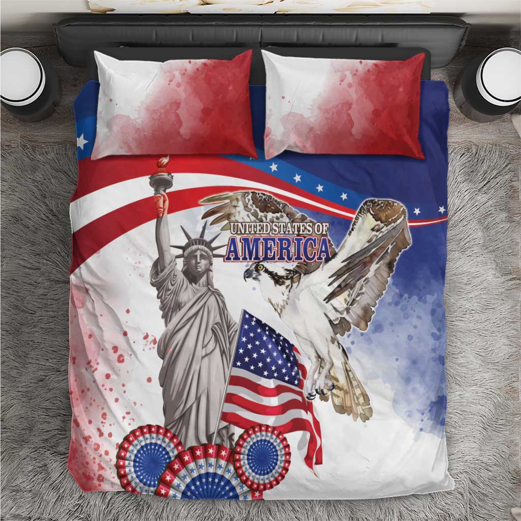 United States 4th Of July Bedding Set USA Osprey 250 Years Of Freedom