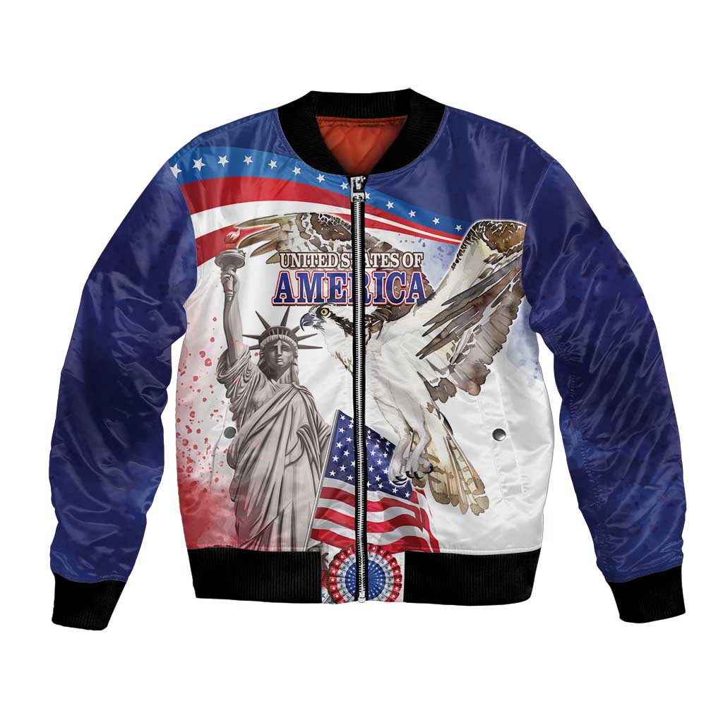 United States 4th Of July Bomber Jacket USA Osprey 250 Years Of Freedom