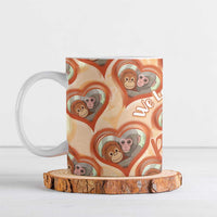 Punch The Monkey Ceramic Mug We Love You Seamless Heart Style Orange