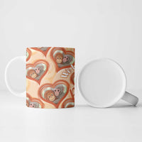 Punch The Monkey Ceramic Mug We Love You Seamless Heart Style Orange