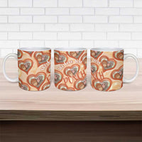 Punch The Monkey Ceramic Mug We Love You Seamless Heart Style Orange