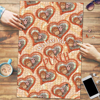 Punch The Monkey Puzzle We Love You Seamless Heart Style Orange